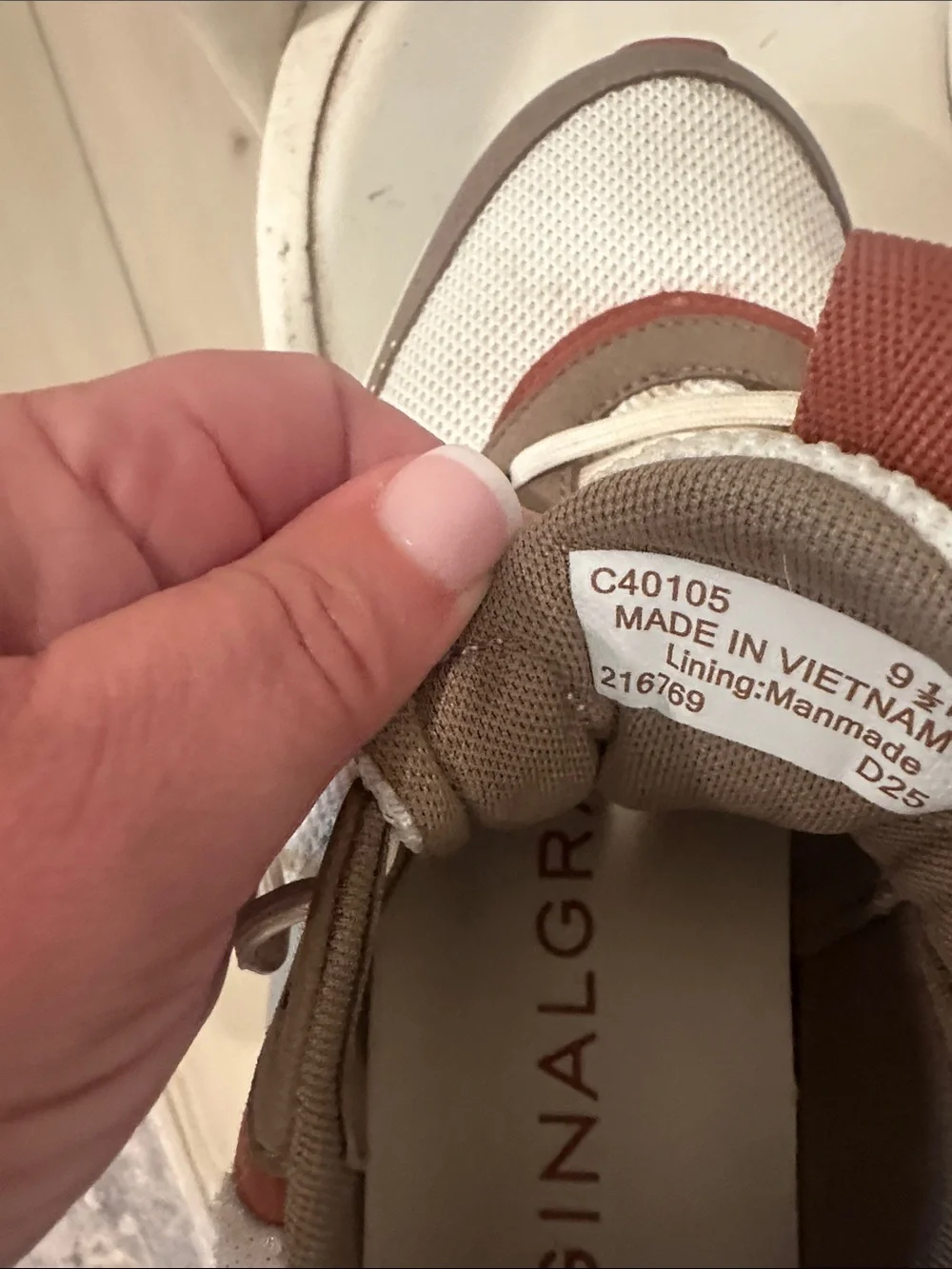 Cole Haan Cream, Brown and Rust Low-Top Sneakers